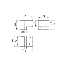 SF-311 Кріплення для труби під 90 град., Black