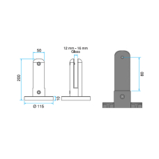 Стійка для скла V300