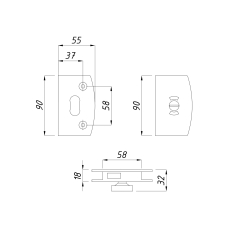SF-012 Замок WC для розсувної системи, PSS